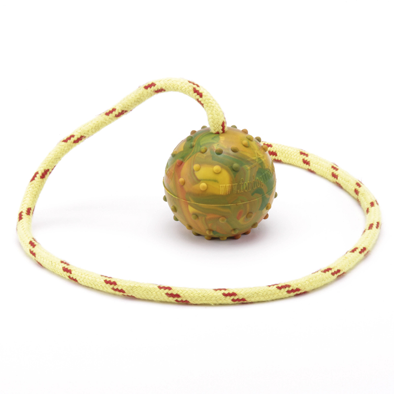 K9 Ball with Rope-Activity Dog Toy [TT1##1081 2 1/3 inch (6 cm