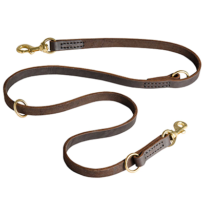 Leash of full grain latigo leather