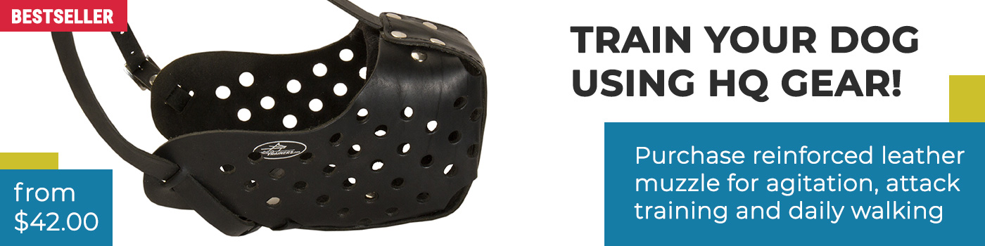 Attack/Agitation Training Leather Muzzle for Pitbull